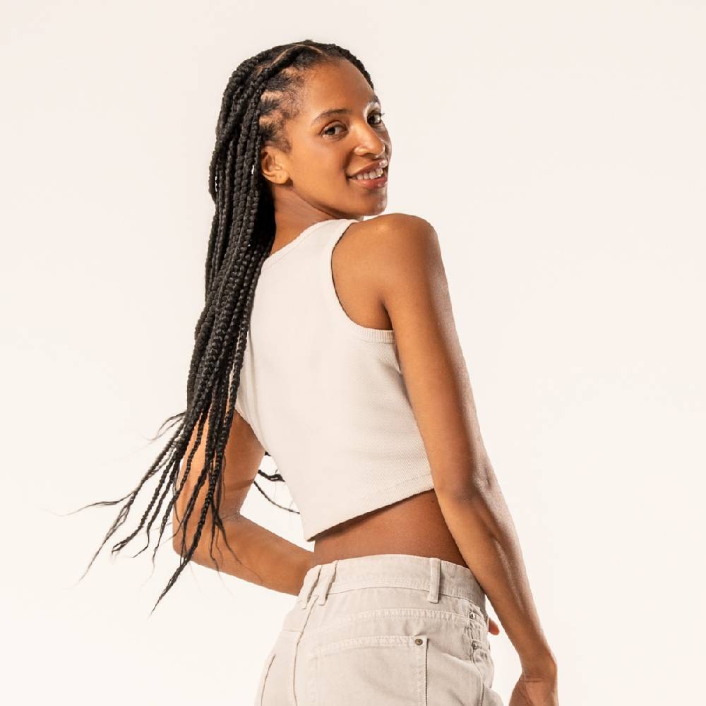 LIVING CRAFTS DEMI - Ripp-Crop-Top - Sand Fabrik Onlineshop