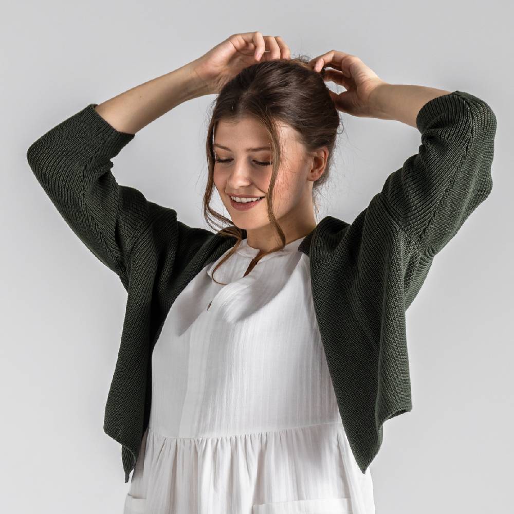 LIVING CRAFTS BINE - Strickjacke - Dark Khaki Online Shopping