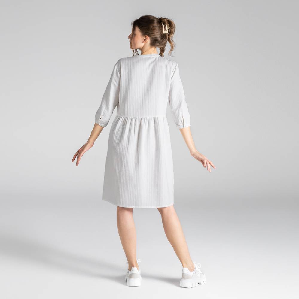 LIVING CRAFTS BLOSWEN - Seersucker Kleid - White Exklusivangebot