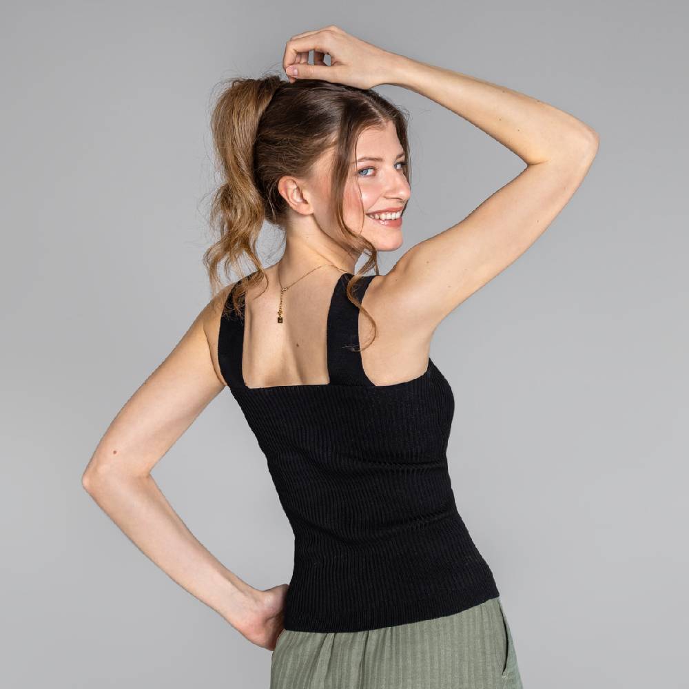LIVING CRAFTS BIENKE - Strick Top - Black Vatertagsangebot