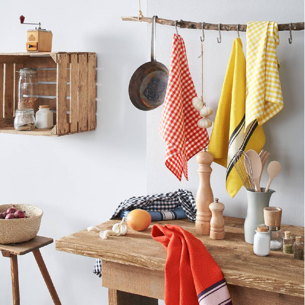 LIVING CRAFTS DELHI - Geschirrtücher, 2er-Pack - Curry Bis zu 65% Rabatt