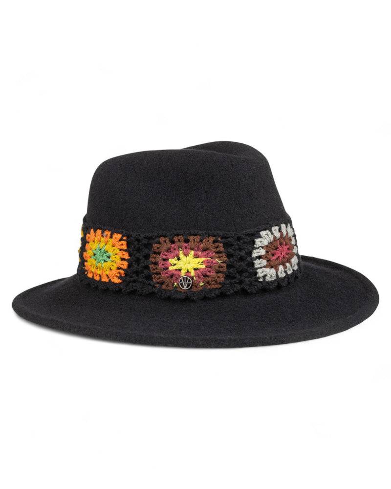 Loevenich Damen Woll-Fedora - Schwarz im Angebot