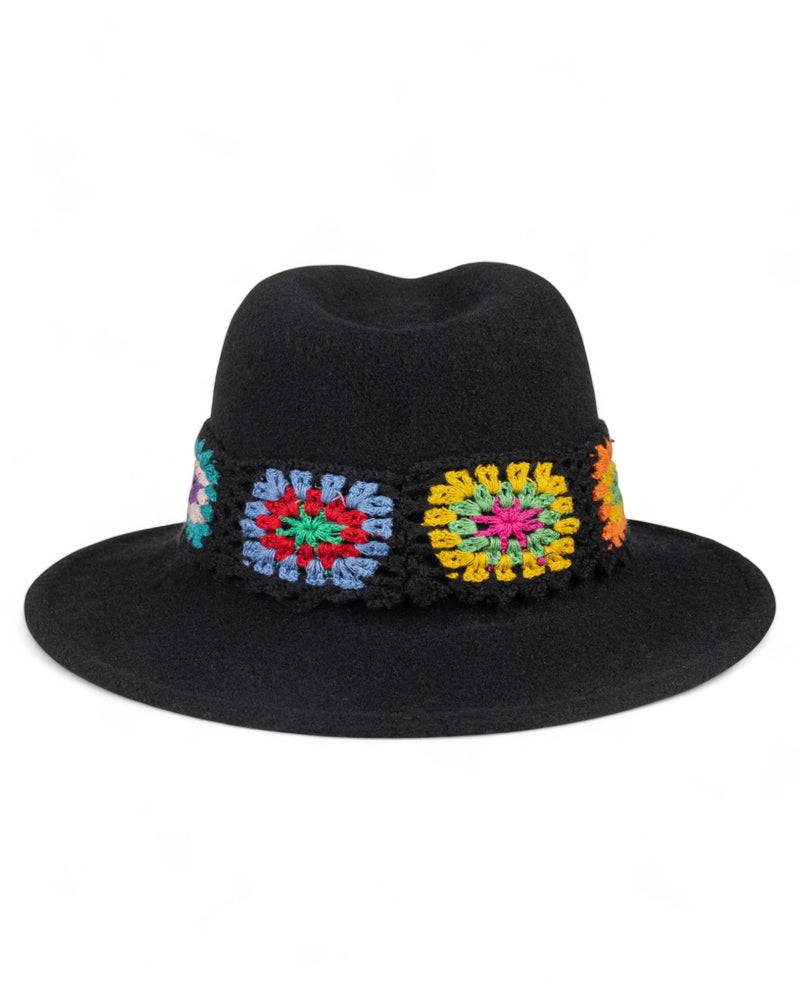 Loevenich Damen Woll-Fedora - Schwarz im Angebot