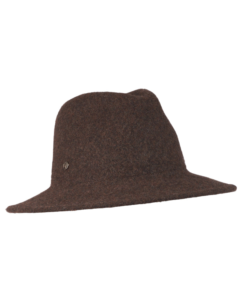 Loevenich Damen Woll-Fedora - Braun meliert Fabrikverkauf