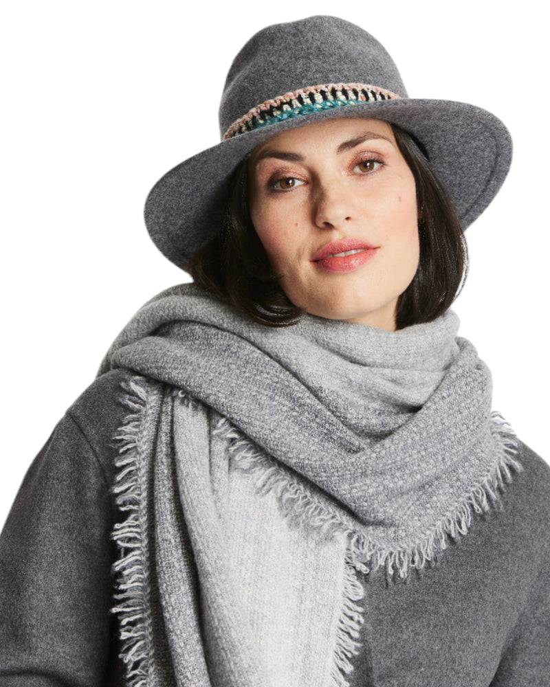 Loevenich Damen Woll-Fedora - Anthrazit meliert Kostenloser Versand