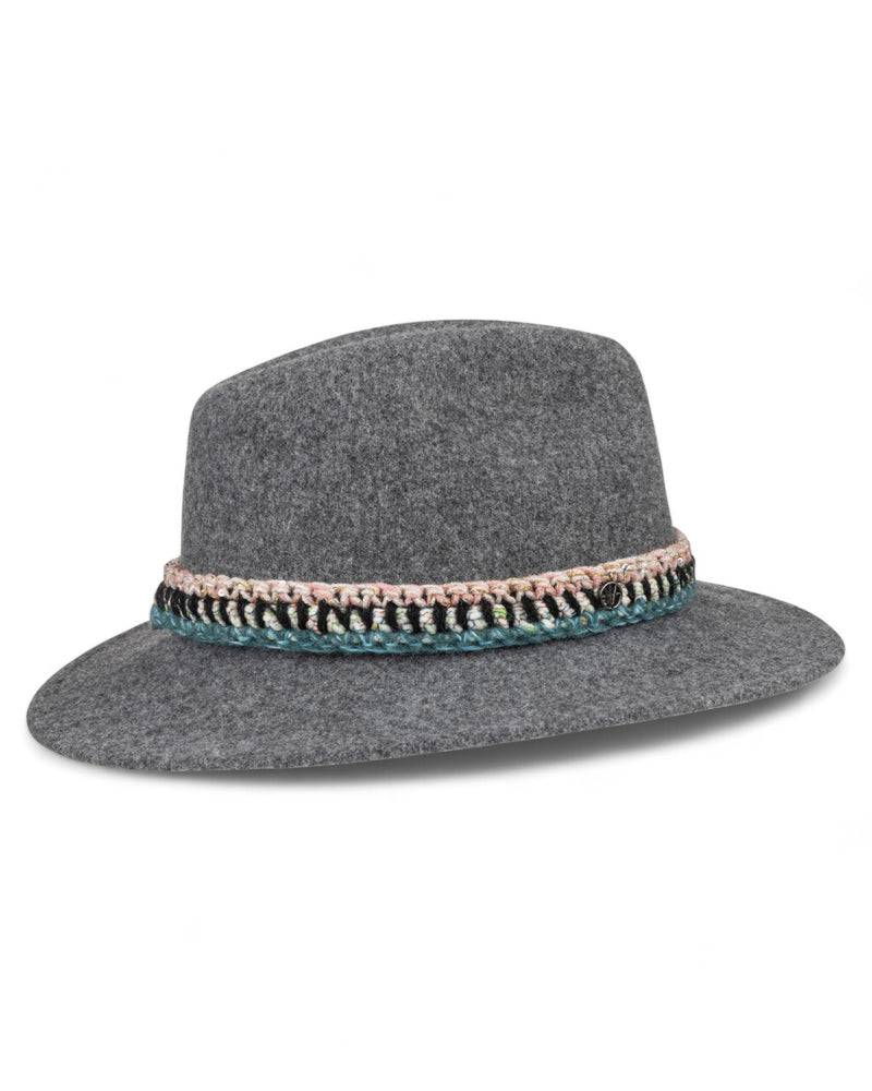 Loevenich Damen Woll-Fedora - Anthrazit meliert Kostenloser Versand