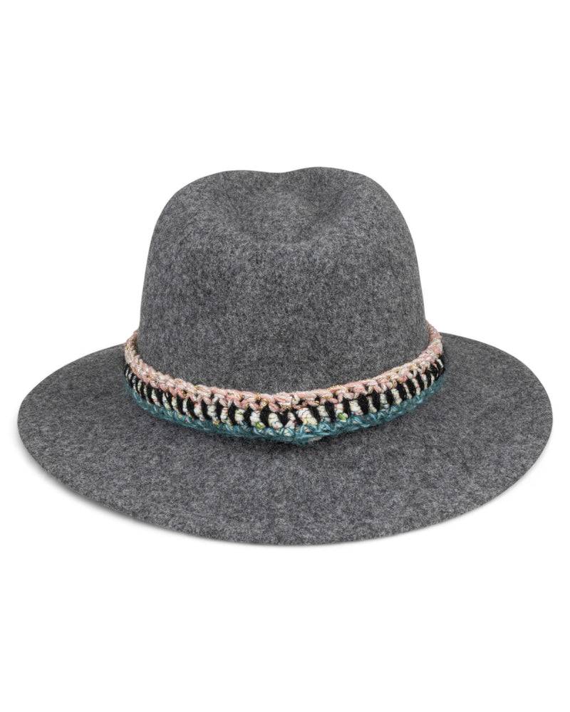 Loevenich Damen Woll-Fedora - Anthrazit meliert Kostenloser Versand