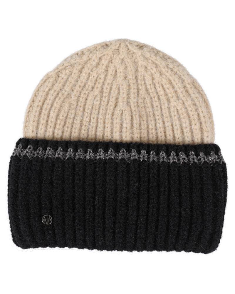 Loevenich SET Strickmütze + Schal - Beige-Schwarz Sonderangebot