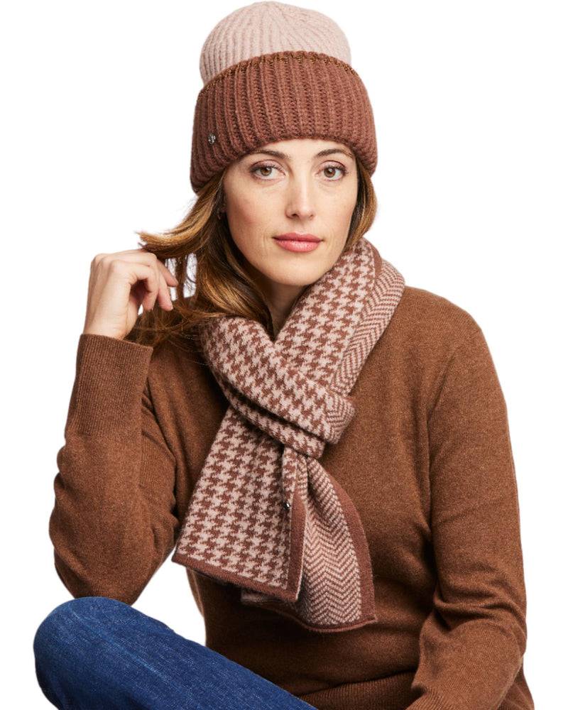 Loevenich SET Strickmütze + Schal - Puder-Cognac Großer Ausverkauf