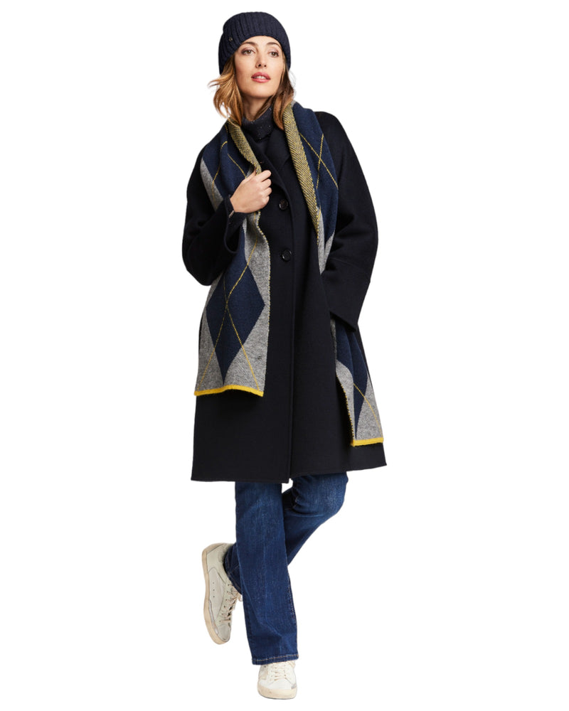 Loevenich SET Strickmütze + Rautenschal - Marine-Multi Marine Begrenztes Angebot