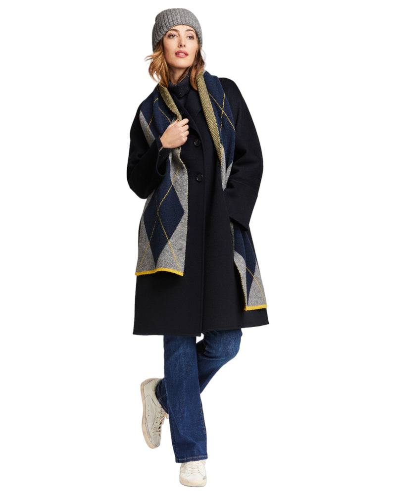 Loevenich SET Strickmütze + Rautenschal - Flanell meliert-Multi Marine Online Shopping