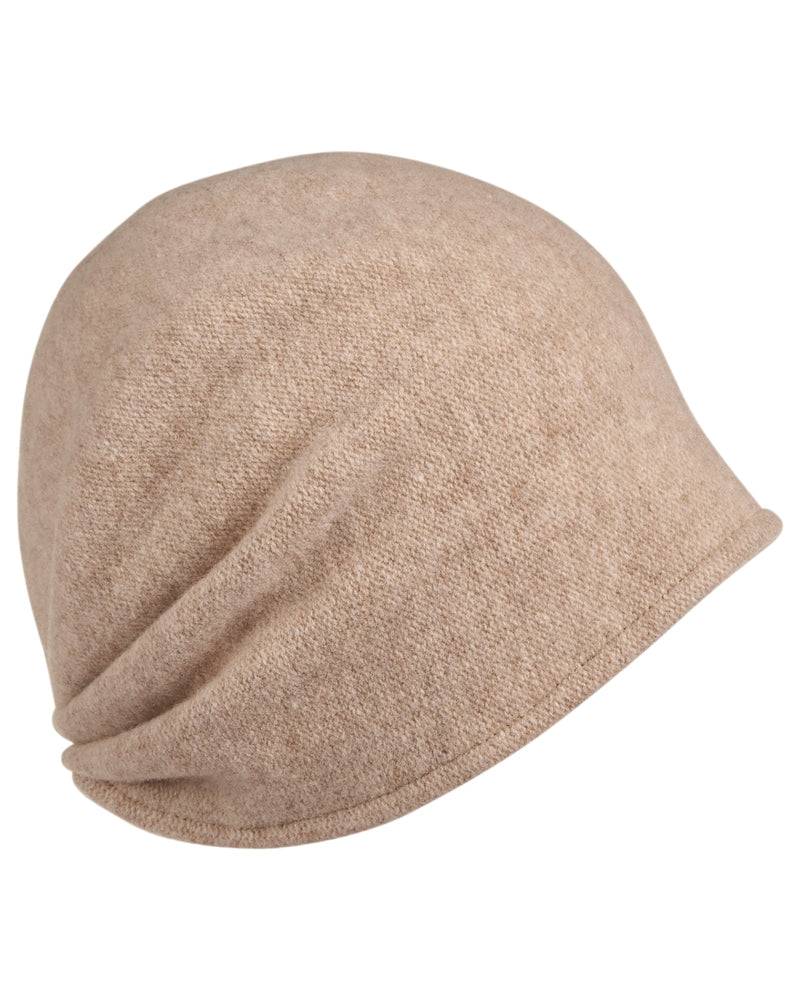 Loevenich Woll-Beanie, hinten gerafft in Beige melange Weihnachtsangebot