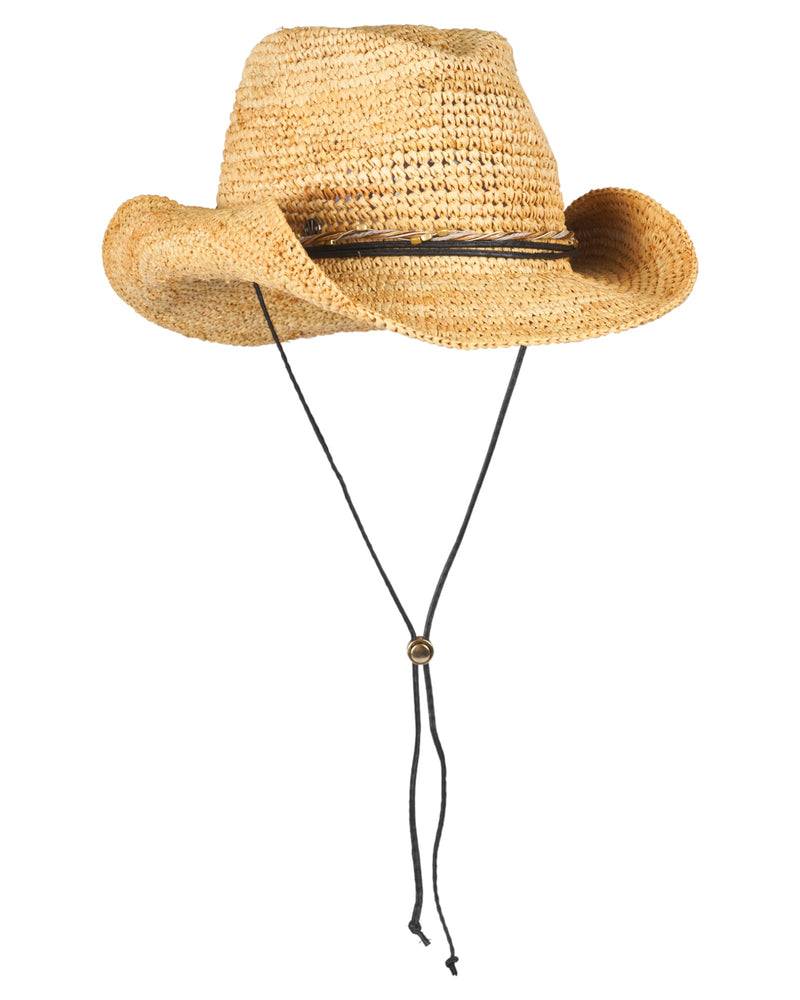 Loevenich Loevenich Cowboyhut - Leichter Naturfarbener Raffia-Strohhut mit formbarem Rand Nur für heute