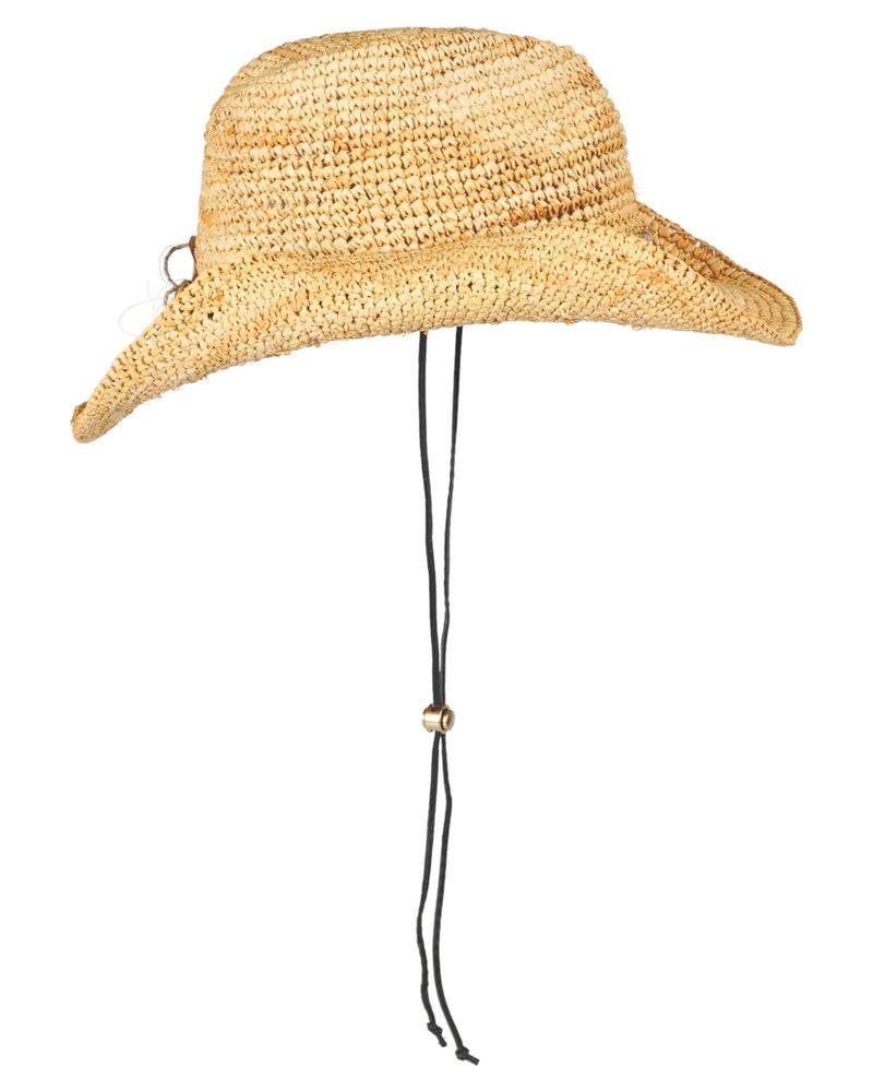 Loevenich Loevenich Cowboyhut - Leichter Naturfarbener Raffia-Strohhut mit formbarem Rand Nur für heute