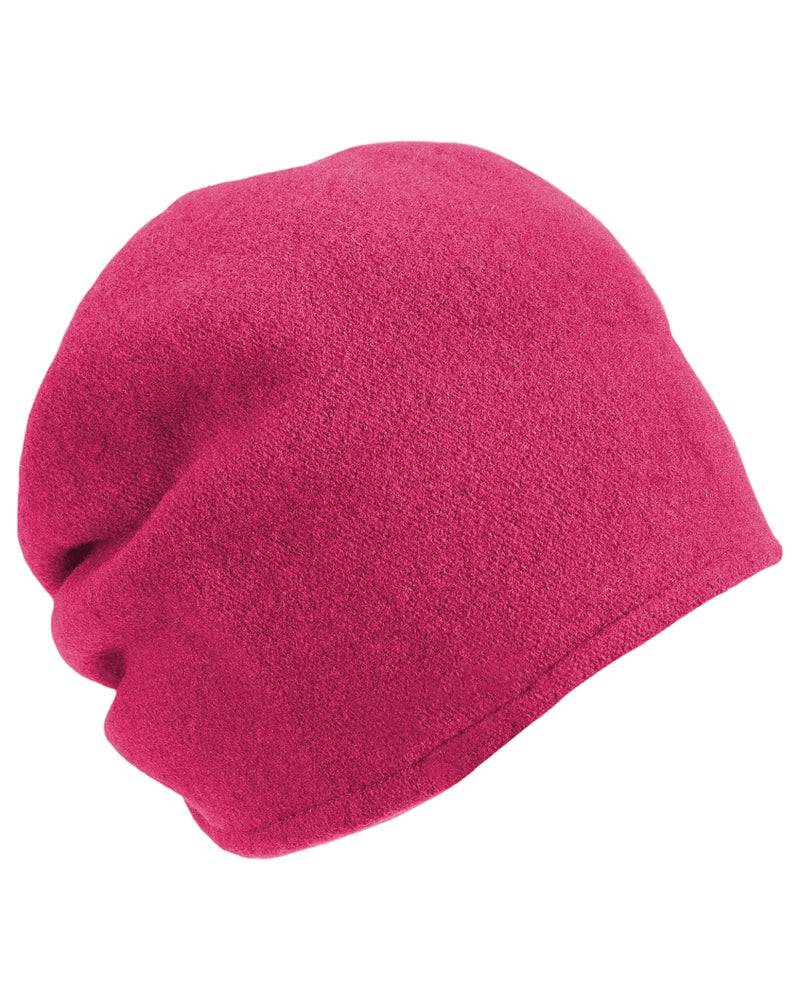 Loevenich Woll-Beanie, hinten gerafft in uni Pink Sonderangebot der Fabrik