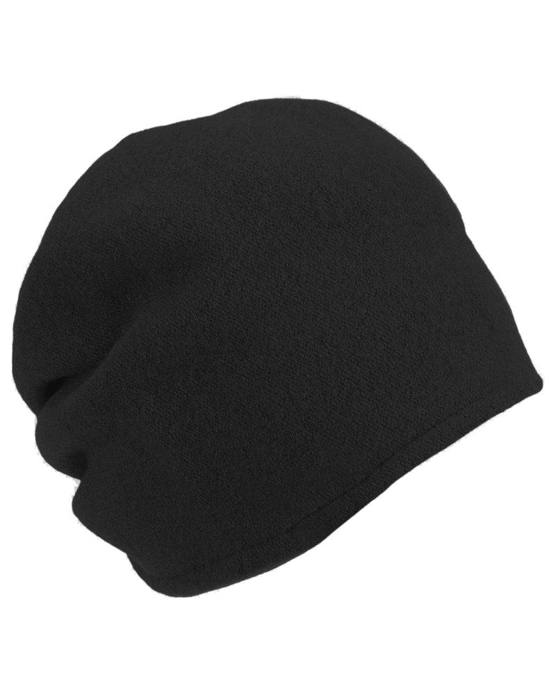 Loevenich Woll-Beanie, hinten gerafft in uni Schwarz Fabrikladen