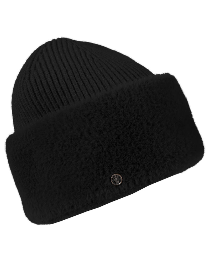 Loevenich Fake Angora Mütze - Schwarz Verkauf