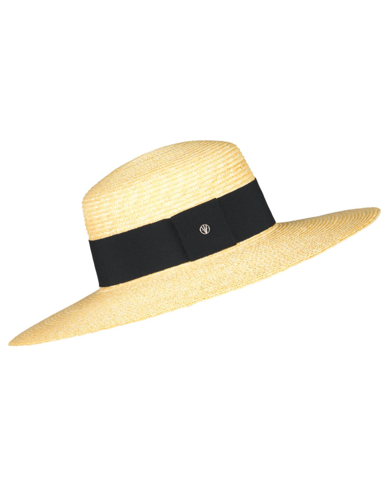 Loevenich Matelot-Strohhut-Natur-Schwarz Sonderangebot
