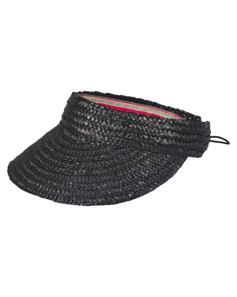 Loevenich Strand- und Sport-Visor aus Stroh-Schwarz Versandkostenfrei