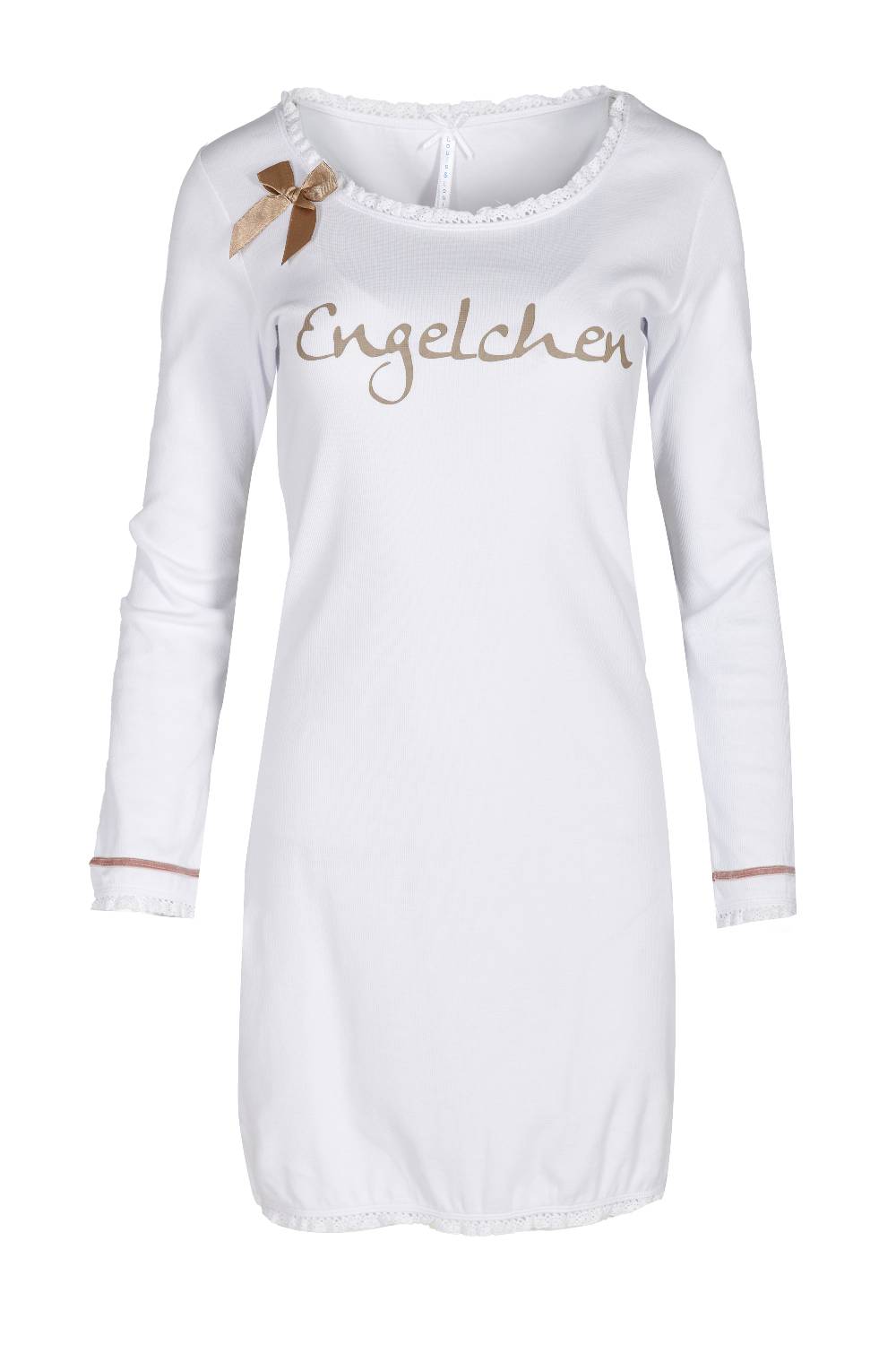 Louis & Louisa Nachthemd Damen Rippe "Engelchen", weiß Sonderangebot