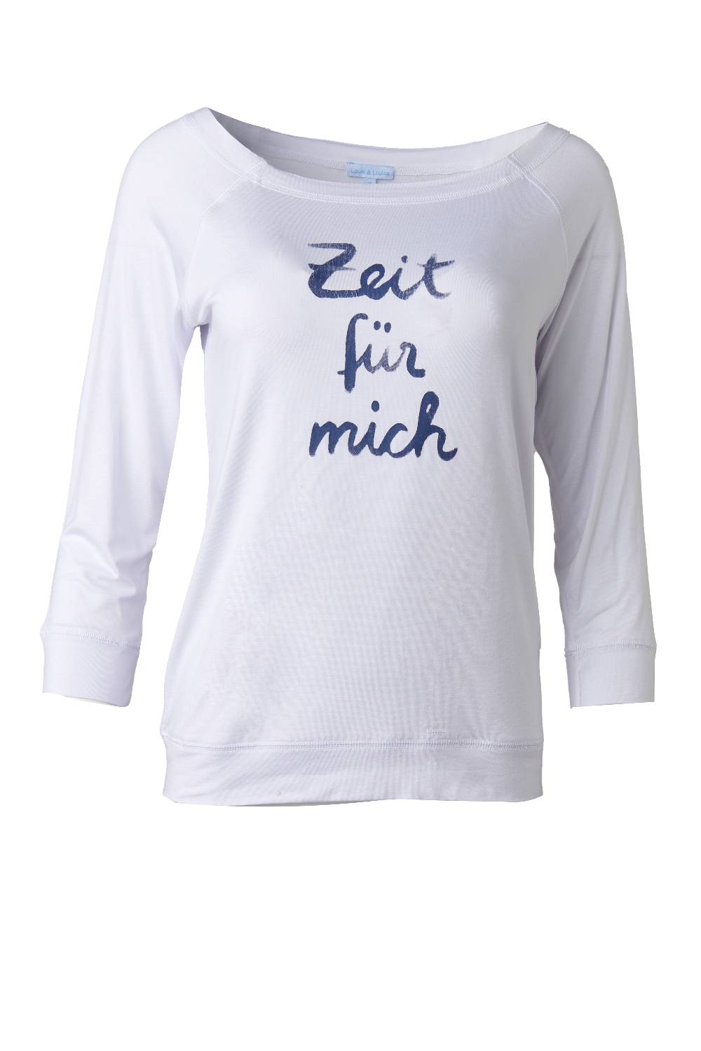 Louis & Louisa YOGA Sweaty Spruch "Zeit für mich", weiß mit blau VIP-Rabatte