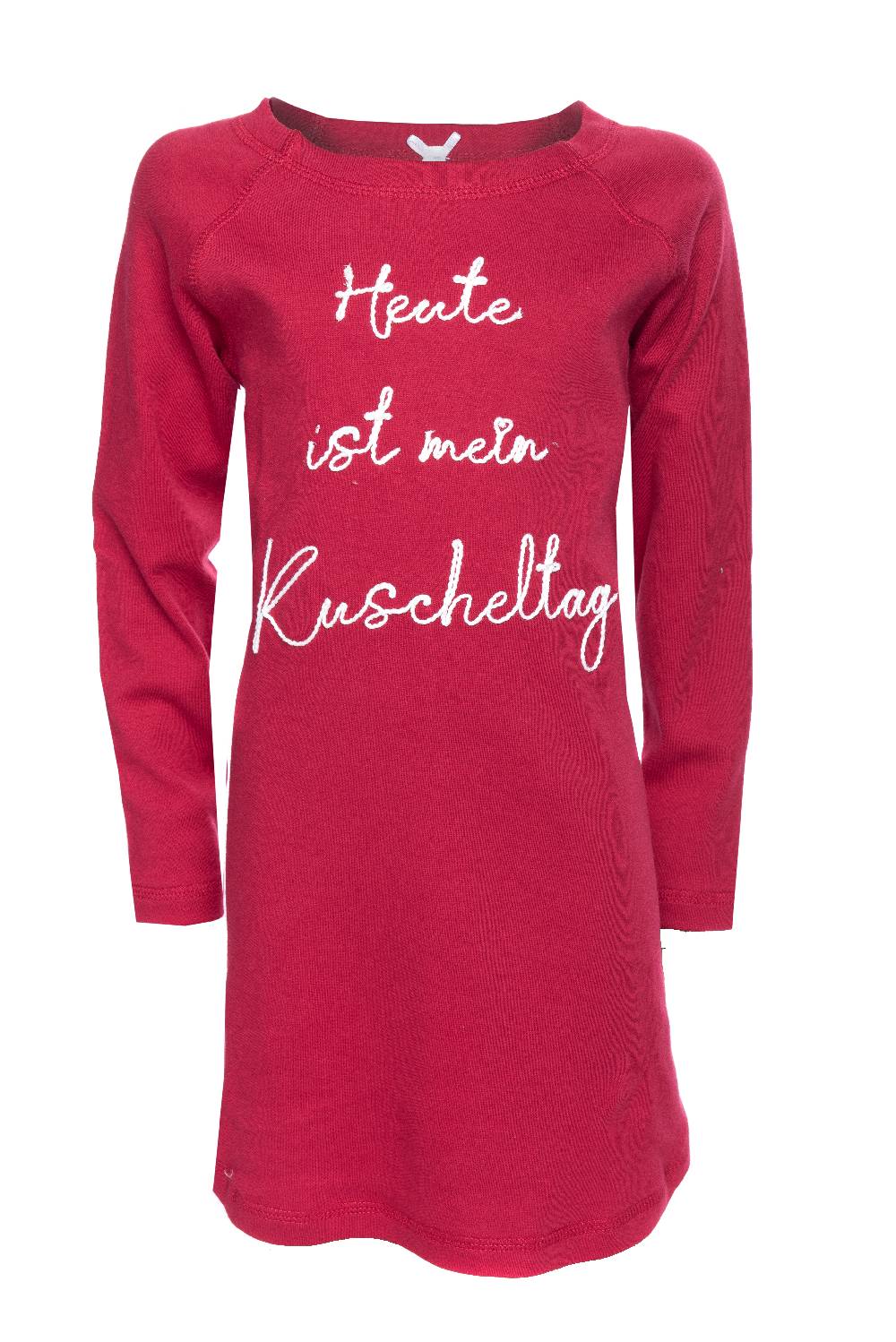 Louis & Louisa Nachthemd Kinder Big Shirt "Heute ist mein Kuscheltag", rot Fabrikpreis