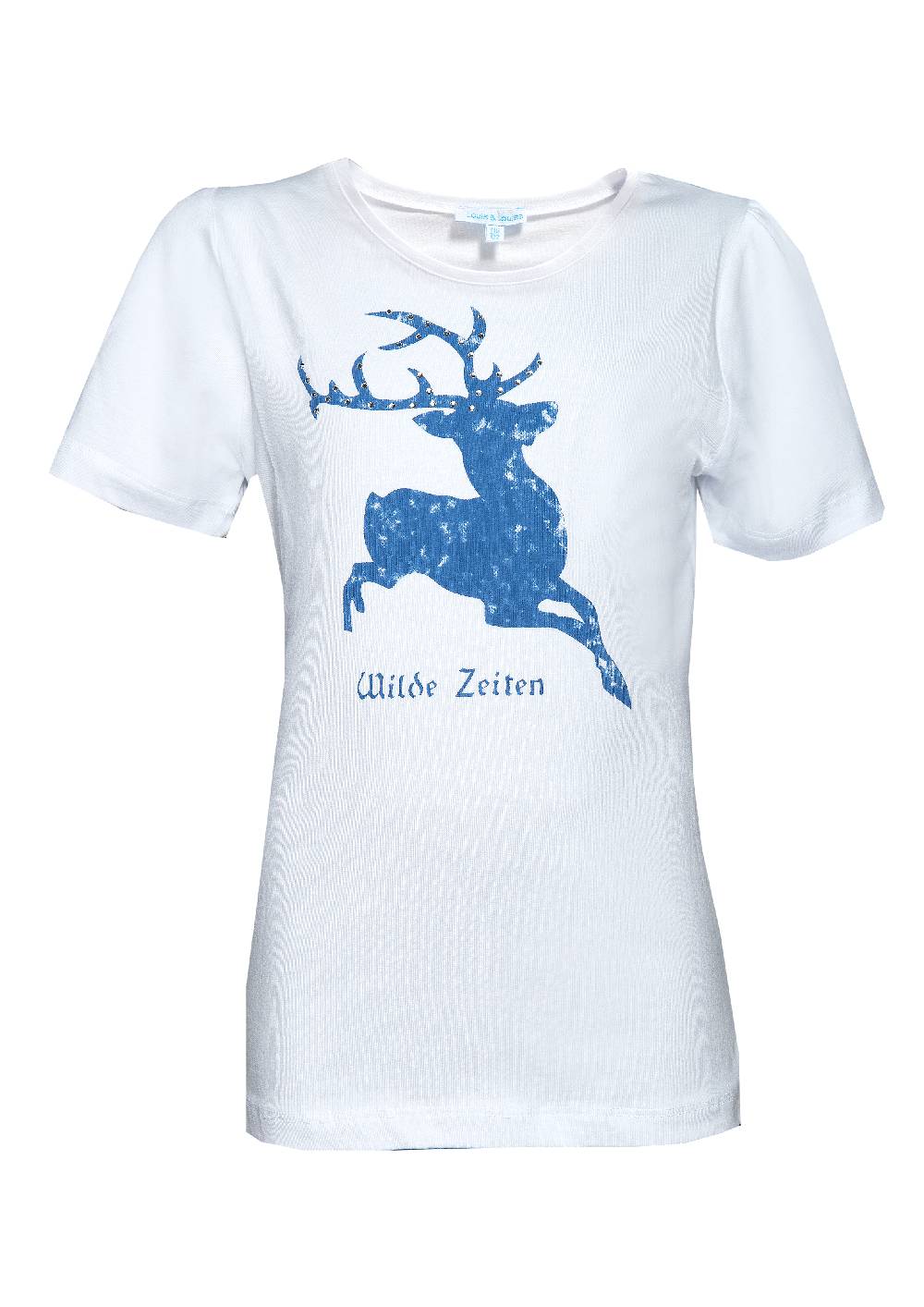 Louis & Louisa Hirsch Camouflage, Kindershirt weiß mit blau Cyber Monday