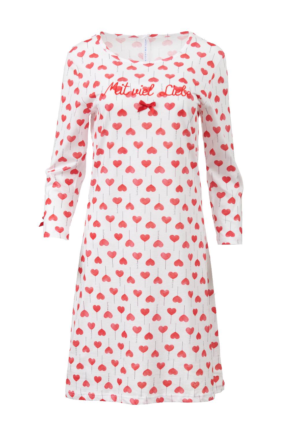 Louis & Louisa Nachthemd Damen Basic "Mit viel Liebe", Herz allover Im Verkauf