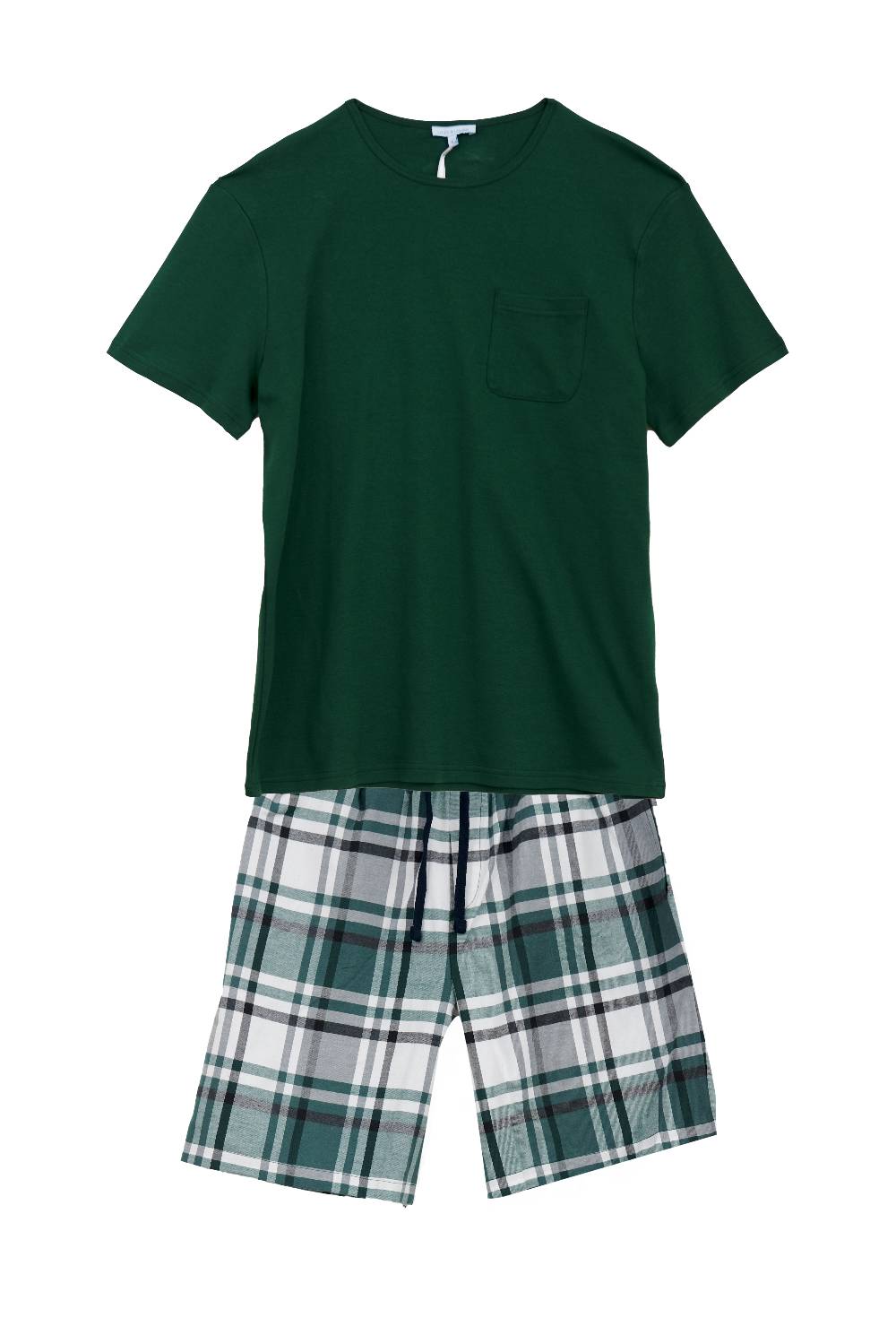 Louis & Louisa Short-Set Herren mit Tasche, grün/ Flanell Neueste Mode