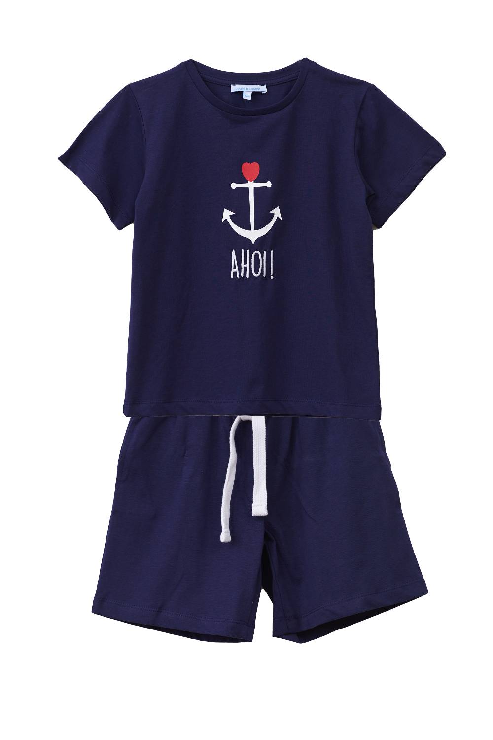 Louis & Louisa Short-Set Kinder "Anker", blau im Angebot