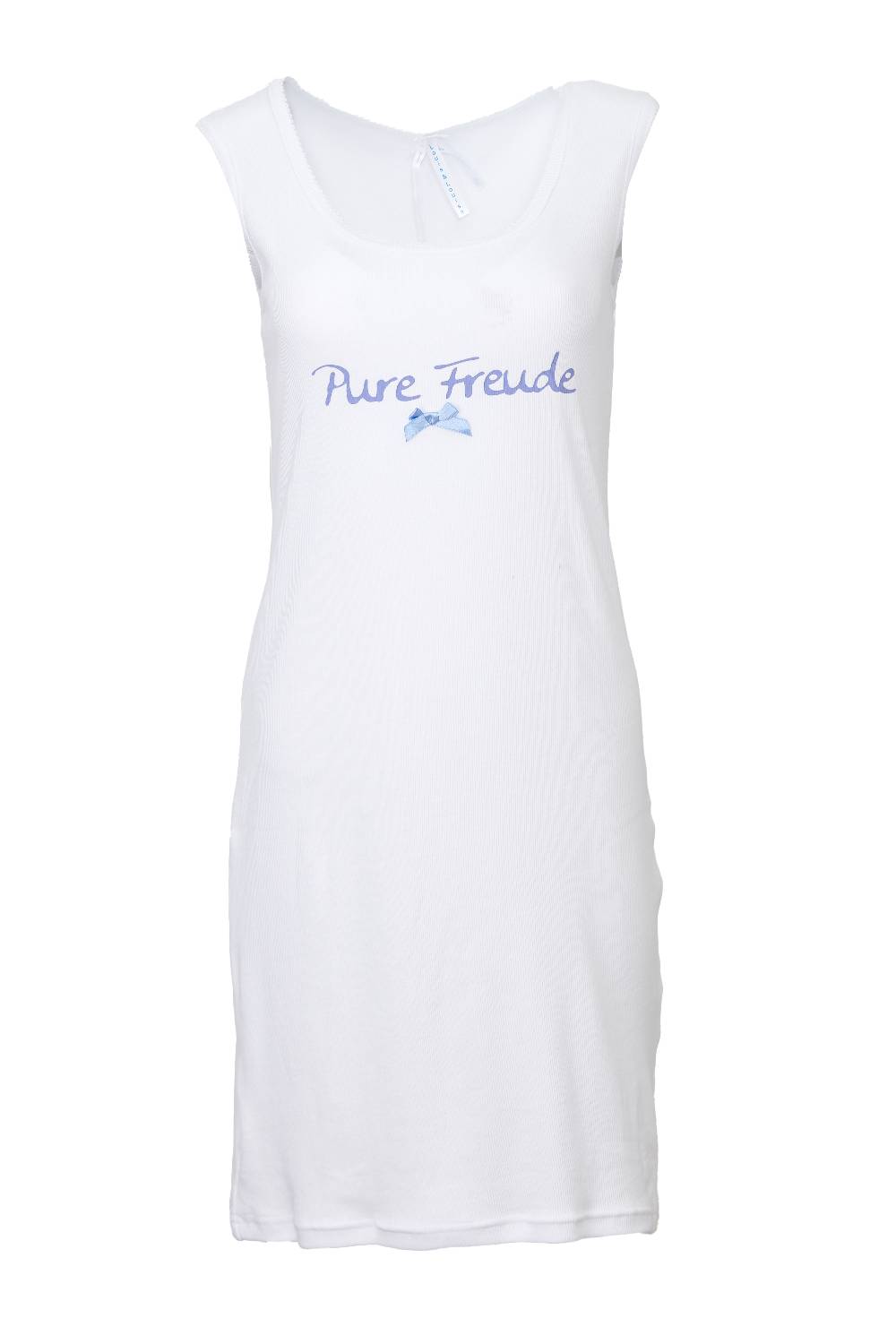 Louis & Louisa Nachthemd Damen Tanktop "Pure Freude", weiß Rippe Fabrikpreis