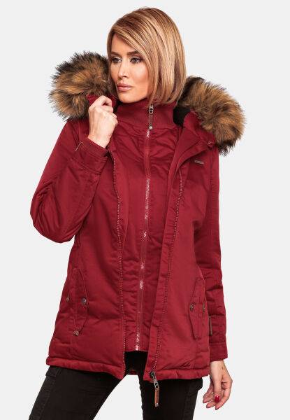 Marikoo Sanakoo Damen Winterjacke mit Teddyfell Kostenloser Versand