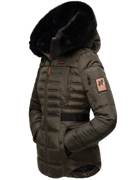 Marikoo Navahoo Melikaa Damen Winterjacke mit Kunstfellkragen & Kapuze Vatertagsangebot