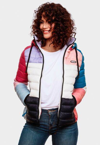 Marikoo Navahoo Lulana Multikulti Damen Steppjacke Colour Blocking Design Bis zu 60% Rabatt