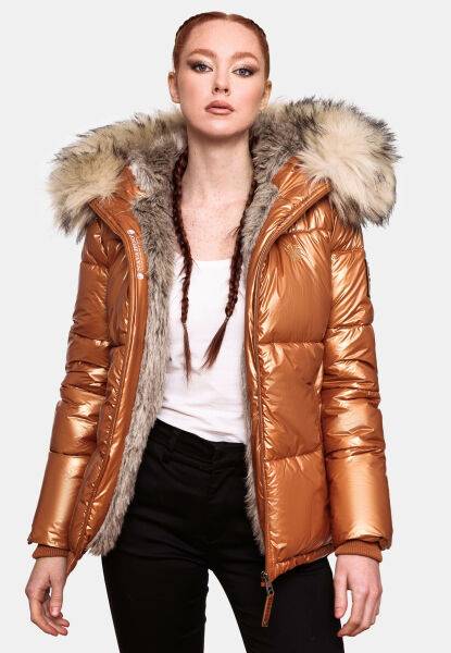 Marikoo Navahoo Tikunaa Damen Winterjacke mit Kapuze und Kunstfellkragen Sonderangebot der Fabrik