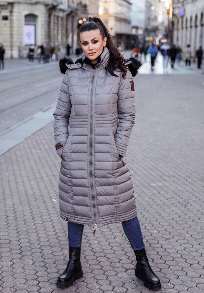 Marikoo Navahoo Umay Damen lange Winterjacke mit Fellkragen Discount Store für neue Produkte
