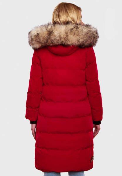 Marikoo Schneesternchen Damen lange Winter Steppjacke mit Kapuze Tiefpreis