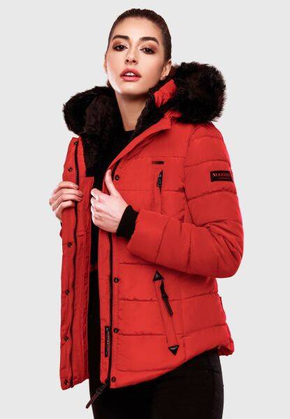 Marikoo Lotusblüte warme Damen Winterjacke gesteppt mit Kunstfell Wochenangebot