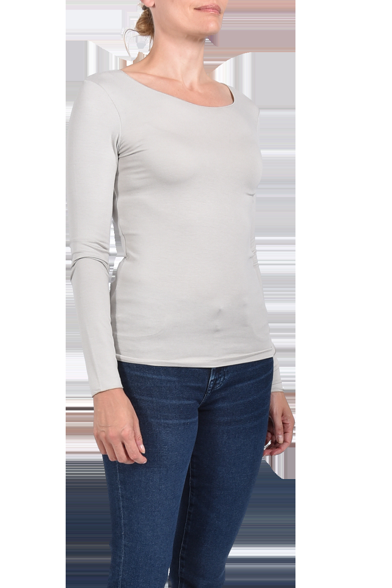 MAJESTIC Langarm-Rundhalsshirt aus Viskose von MAJESTIC Verkauf