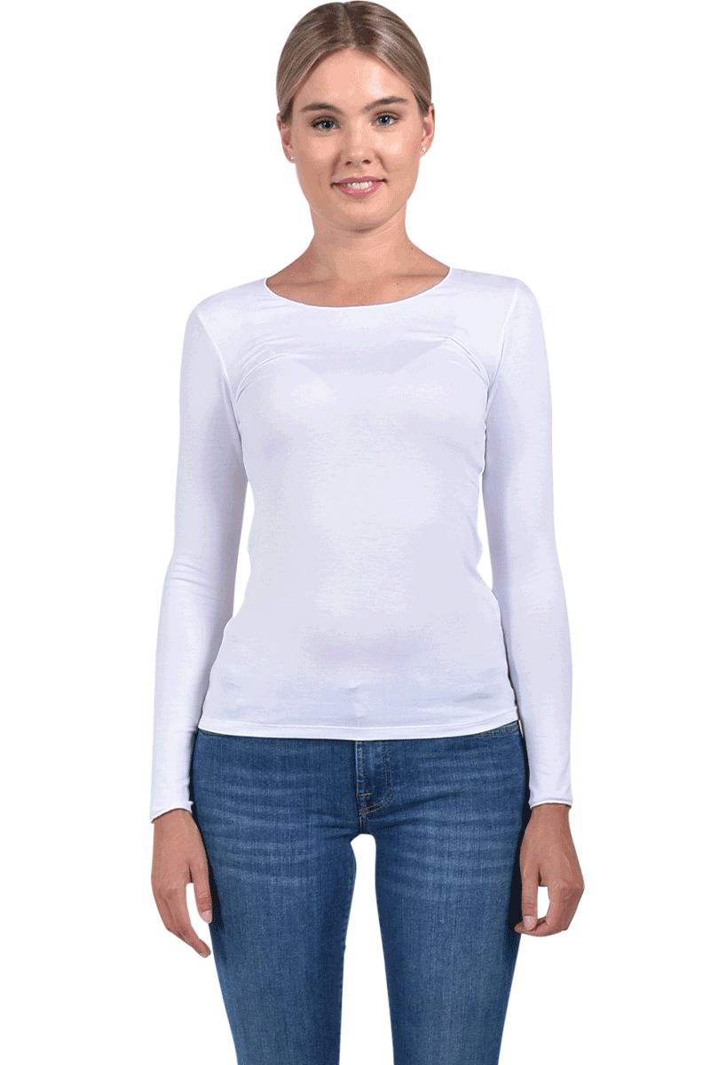 MAJESTIC Langarm-Rundhalsshirt aus Viskose von MAJESTIC Angebote