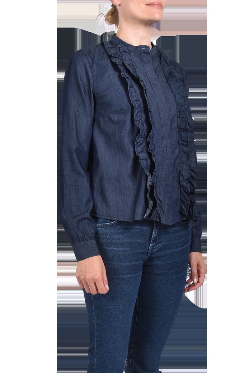 SOSUE Denim-Bluse mit Rüschen "Ruffle" von SoSUE Preisnachlass