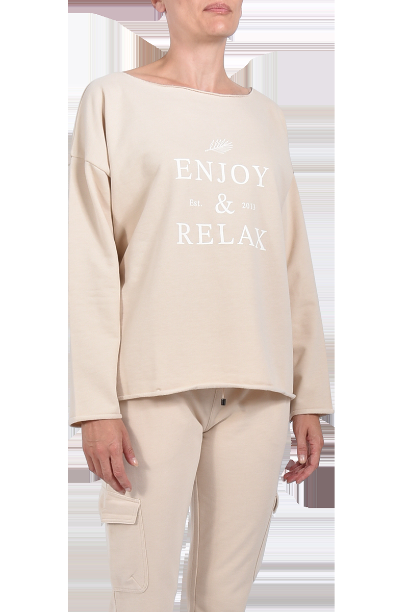 JUVIA Judi Fleece Sweater mit Frontprint von JUVIA im Angebot