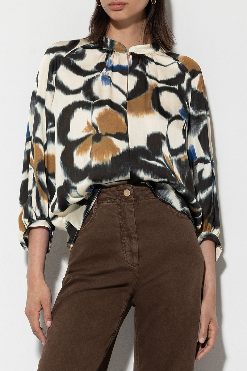 LUISA CERANO Satin-Bluse mit Flower-Print von LUISA CERANO Versandkostenfrei