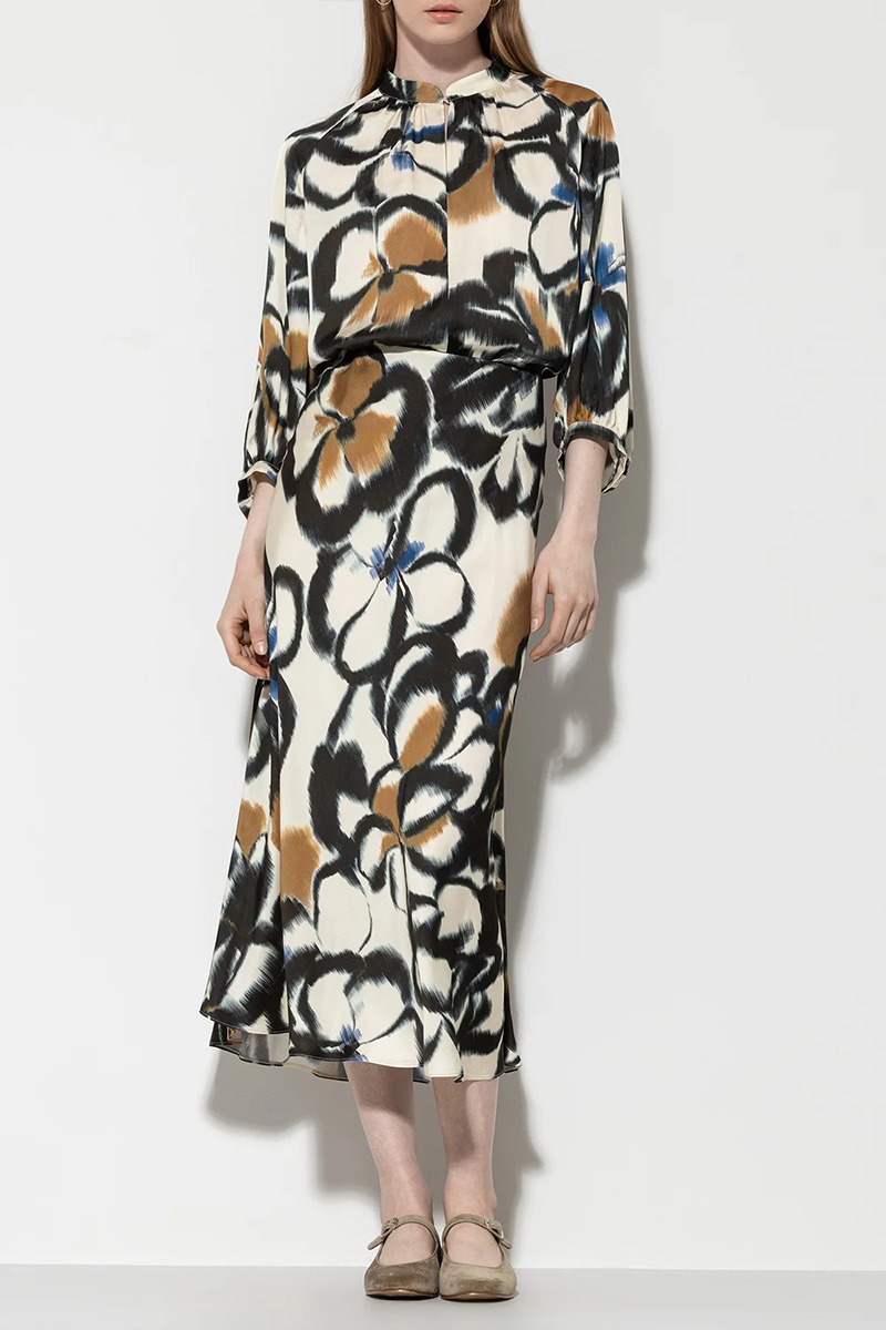 LUISA CERANO Satin-Rock mit Flower-Print von LUISA CERANO Begrenztes Angebot