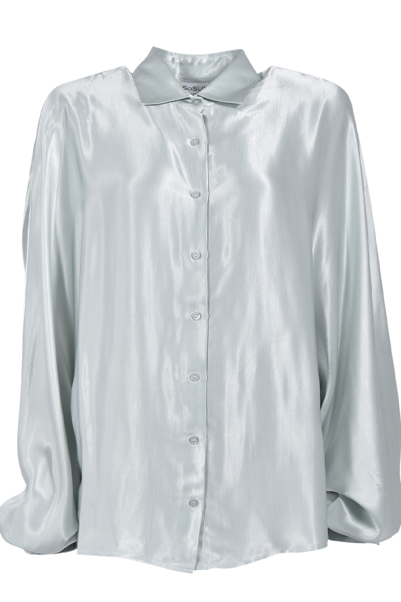 SOSUE Bluse "Antonia-Slim" glänzend mit Fledermausärmeln von SOSUE, Kostenlose Rückgabe