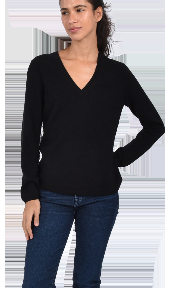 INSIEME Klassischer V-Ausschnitt-Pullover aus 100% Cashmere mit Maschendetail im Rücken von INSIEME Bis zu 65% Rabatt