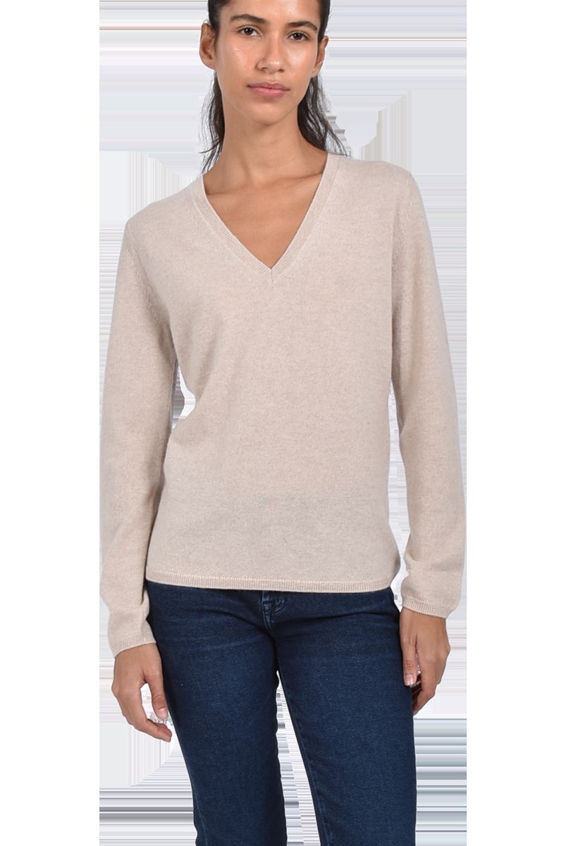 INSIEME Klassischer V-Ausschnitt-Pullover aus 100% Cashmere mit Maschendetail im Rücken von INSIEME Bis zu 55% Rabatt