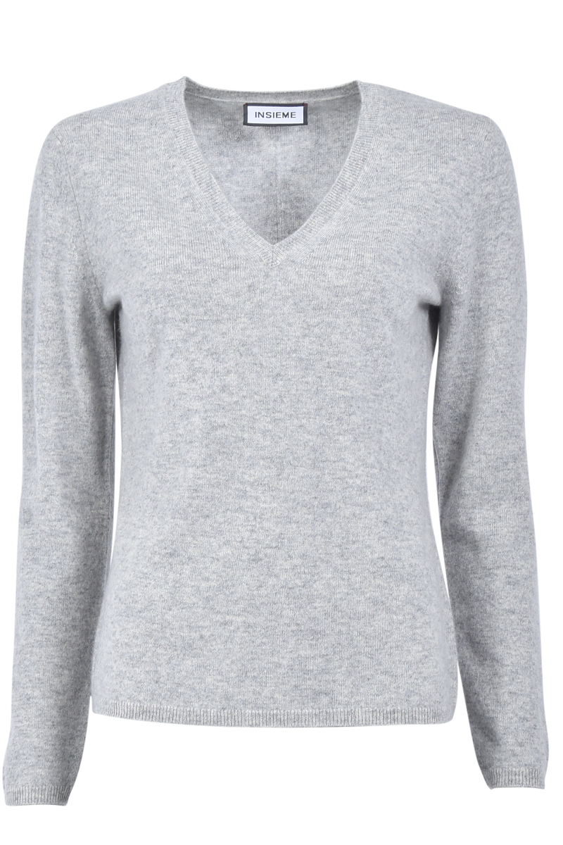 INSIEME Klassischer V-Ausschnitt-Pullover aus 100% Cashmere mit Maschendetail im Rücken von INSIEME Discount Store für neue Produkte