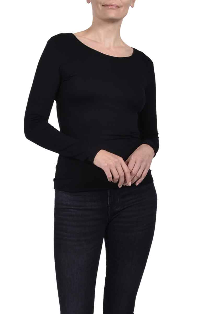 MAJESTIC Rundhalsshirt aus Viskose von MAJESTIC Fabrikpreis