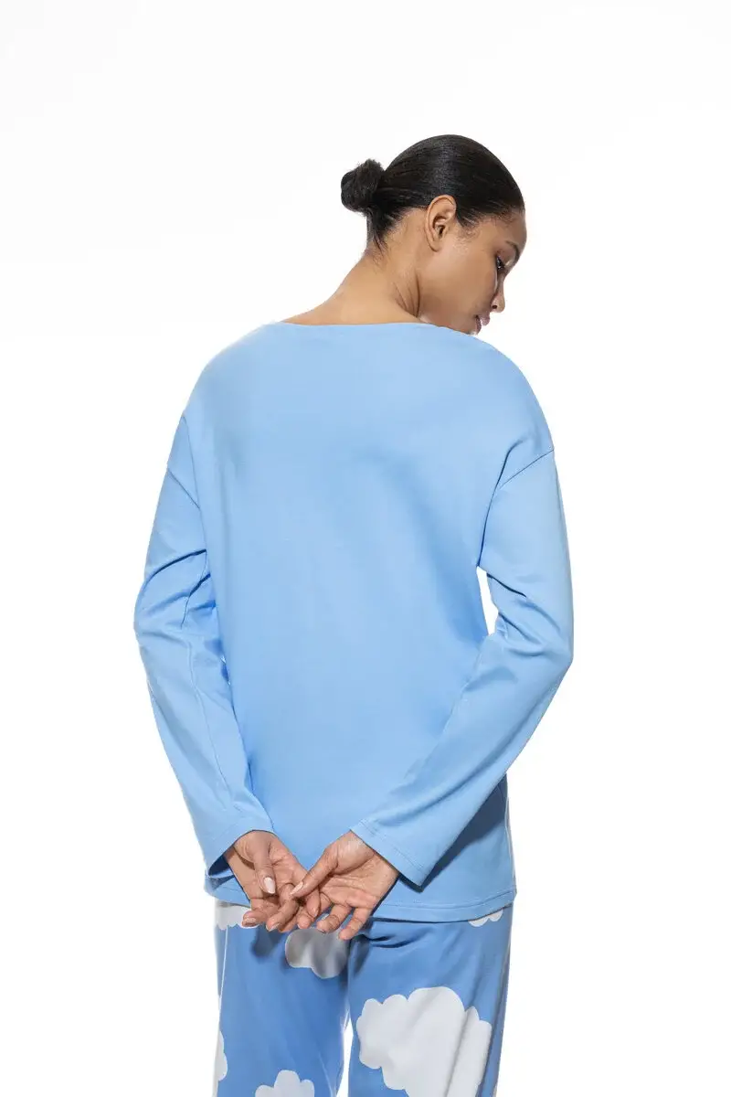 Merxx Pyjama Shirt langarm Serie Clouds Letzte 3 Tage